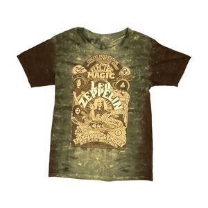Led Zeppelin T-Shirt Mens Medium Green Tie Dye Electric Magic Graphic Band Tee